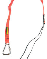 Personal Attachment Heavy Tool Tether - Stainless Steel Carabiner - Fixed Lanyard Long - 3/4" Super Coil
